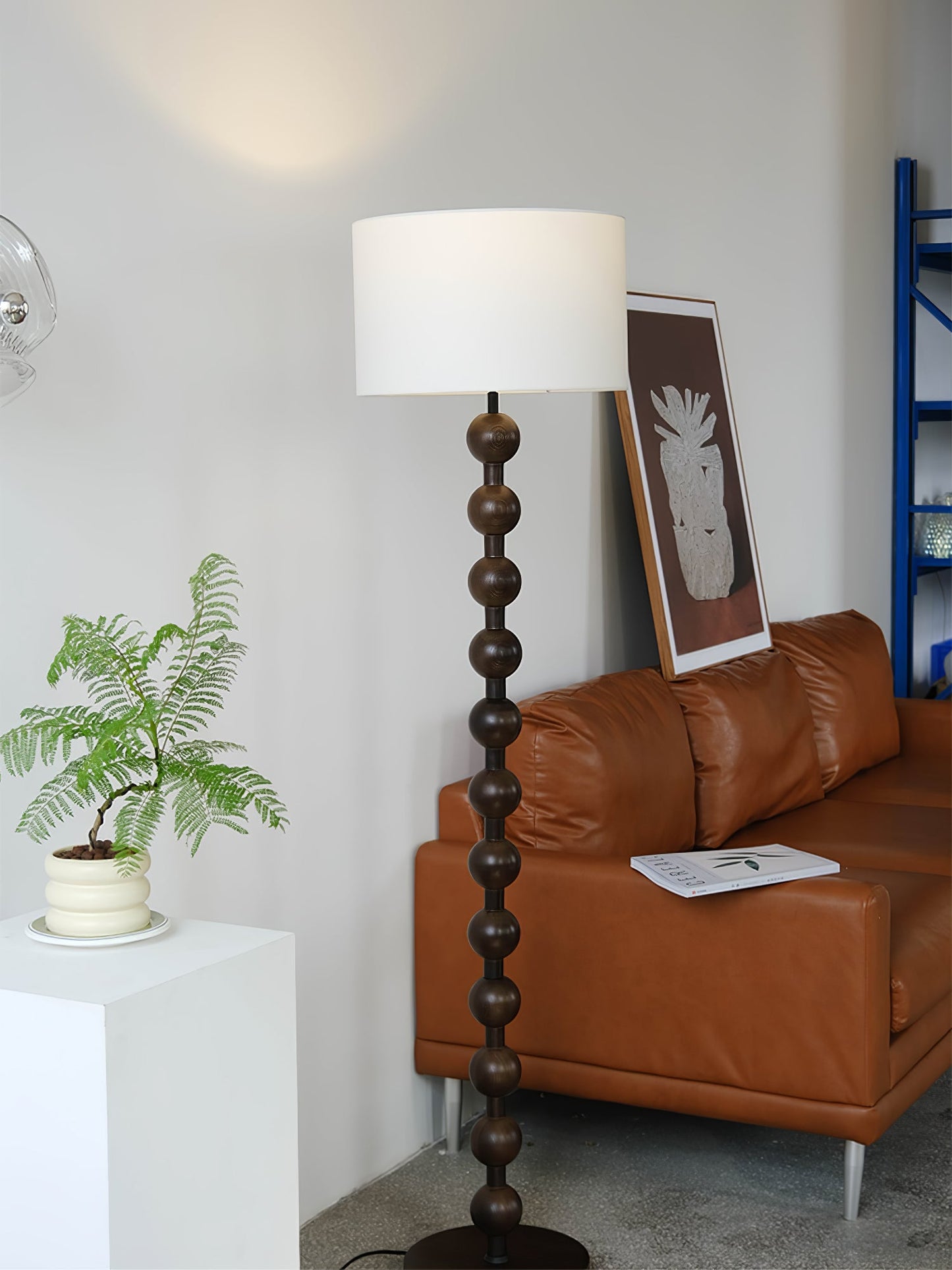Hugo Barbell Floor Lamp - LED Indoor Lighting, Ash Wood