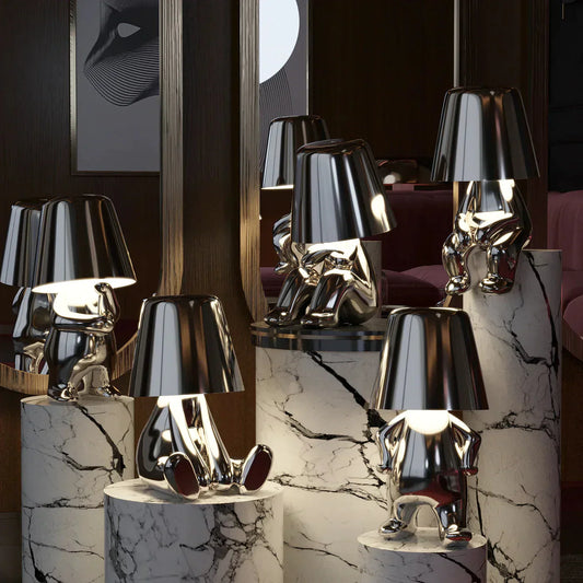 Gold USB Rechargeable Table Lamp | Dimmable Resin Lamp