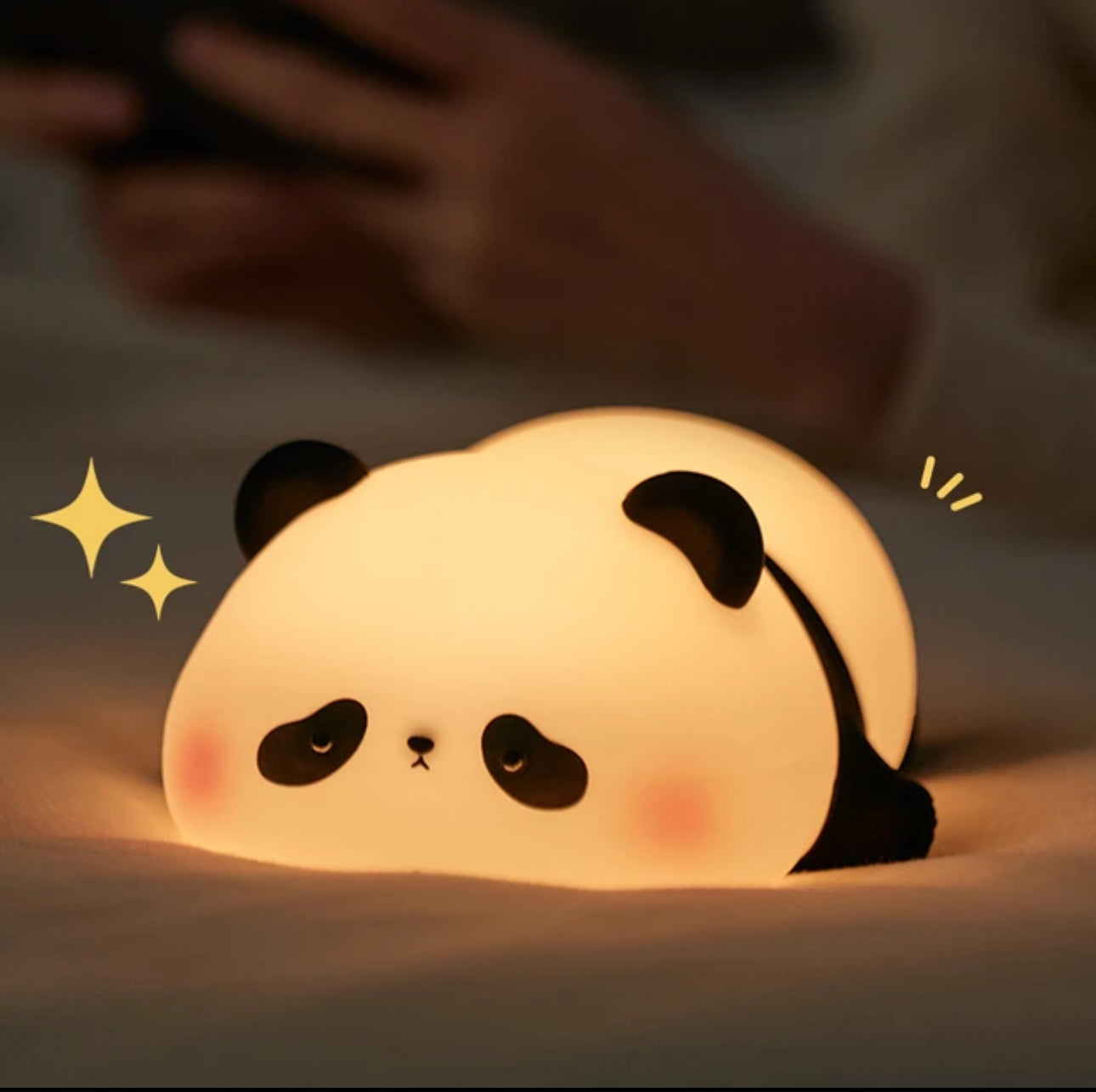 Colourful LED Panda Night Light for Kids - Portable & Soft