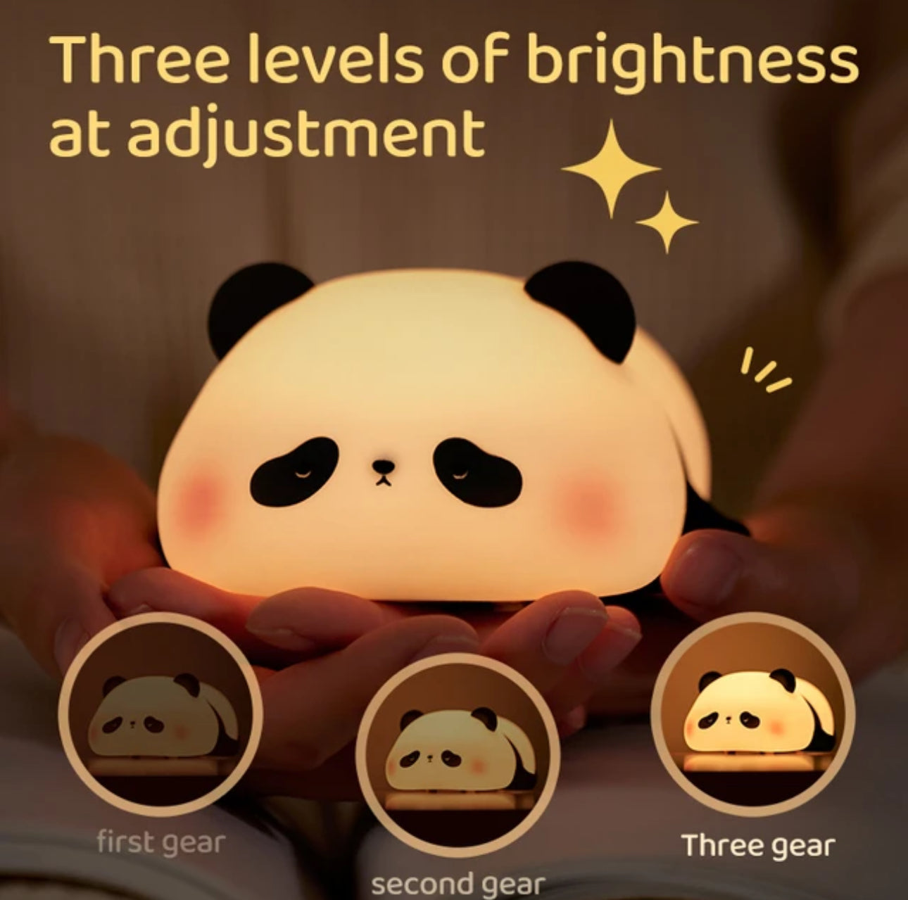 Colourful LED Panda Night Light for Kids - Portable & Soft