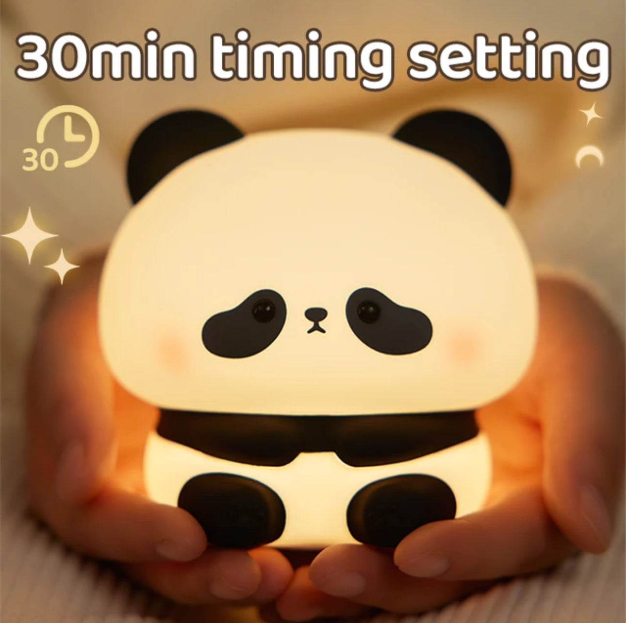 Colourful LED Panda Night Light for Kids - Portable & Soft