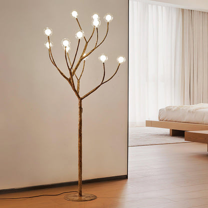 Imitation Wood Floor Lamp with LED, Modern Design, Indoor Use