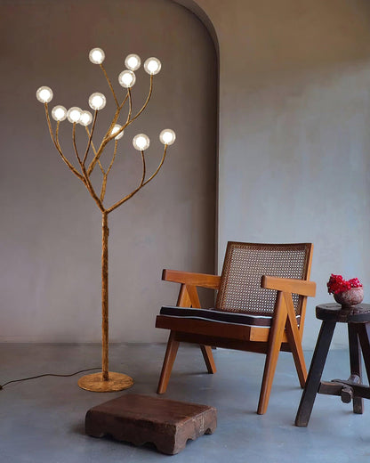 Imitation Wood Floor Lamp with LED, Modern Design, Indoor Use