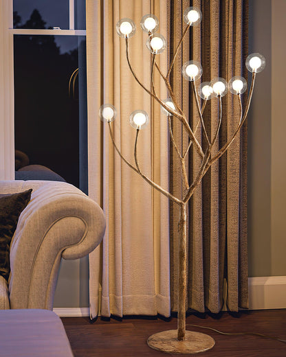 Imitation Wood Floor Lamp with LED, Modern Design, Indoor Use