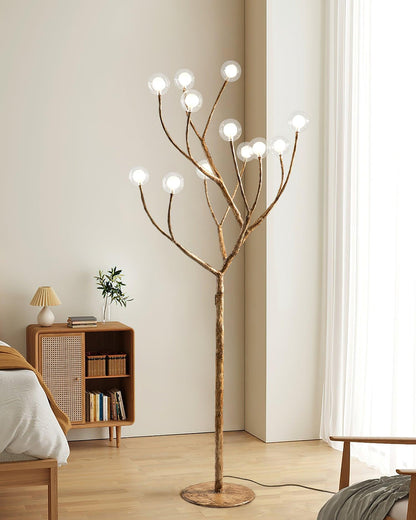 Imitation Wood Floor Lamp with LED, Modern Design, Indoor Use