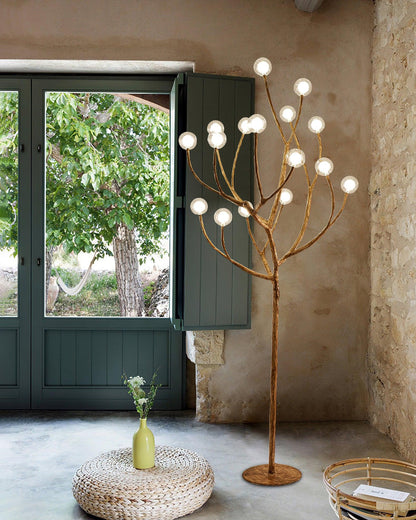 Imitation Wood Floor Lamp with LED, Modern Design, Indoor Use