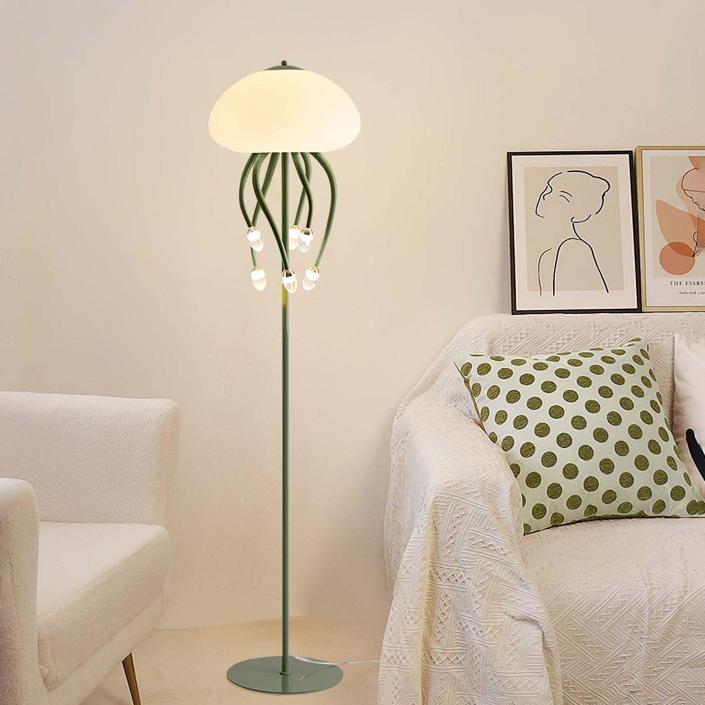 Jellyfish Floor Lamp with LED Light for Home Decor