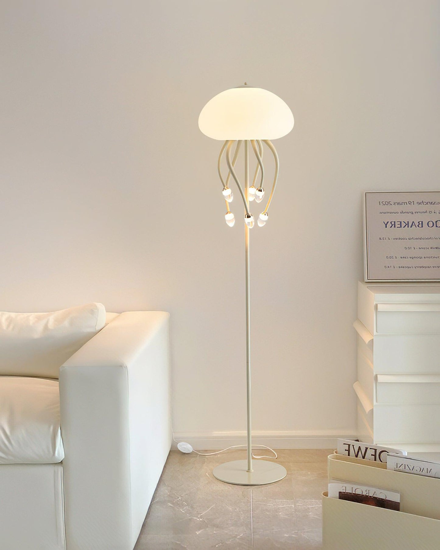 Jellyfish Floor Lamp with LED Light for Home Decor