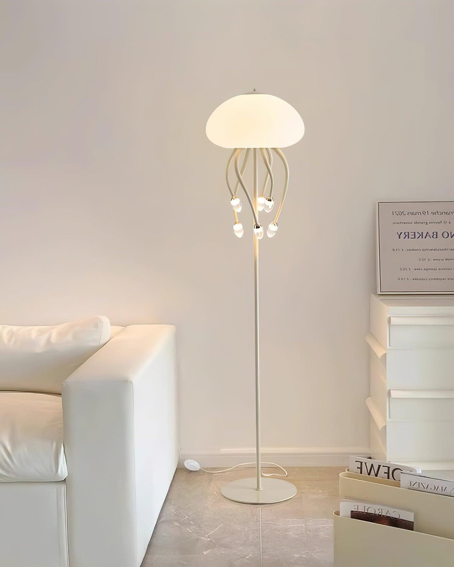 Jellyfish Floor Lamp with LED Light for Home Decor