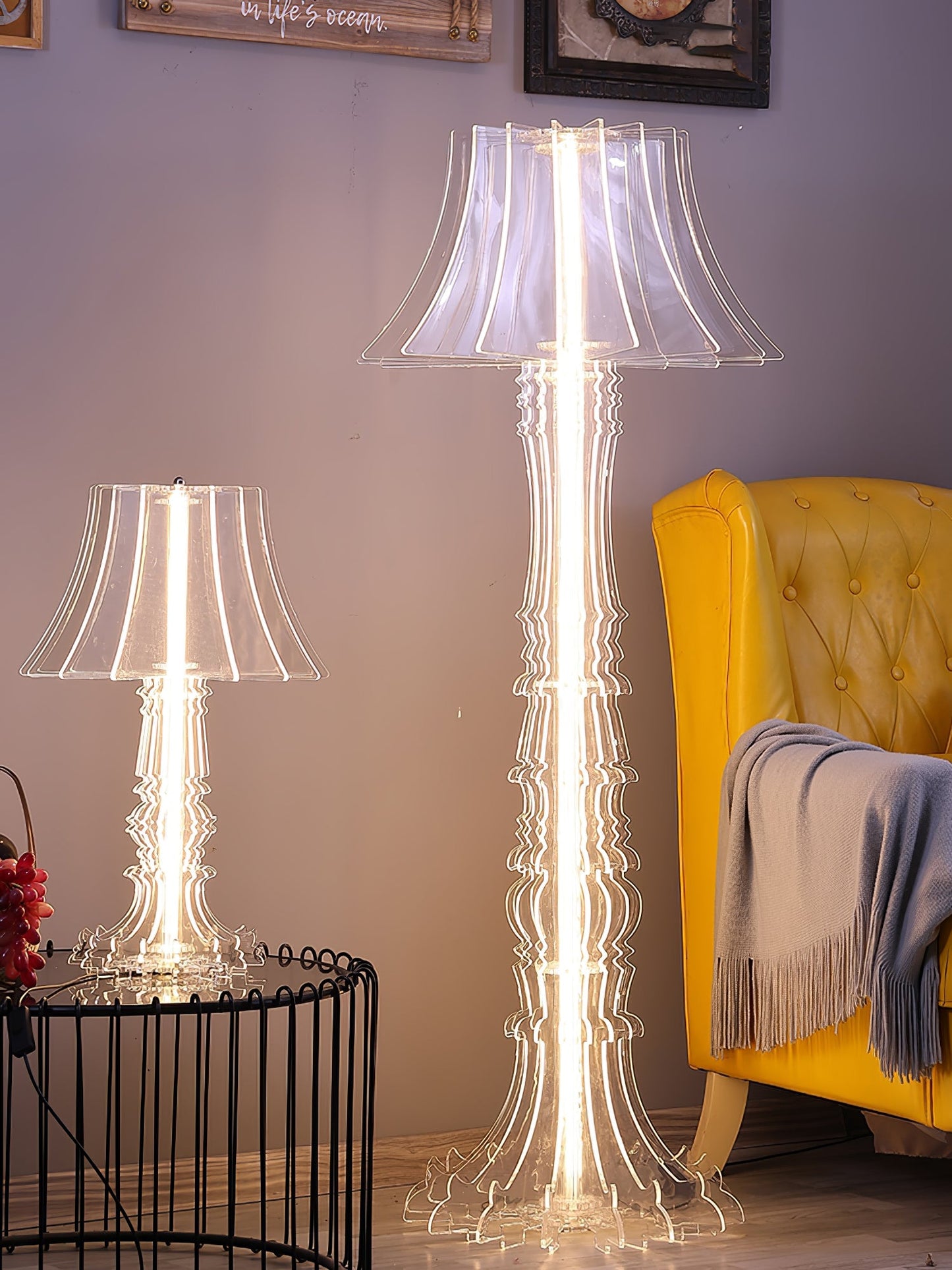 Josephine Table & Floor Lamp with Integrated LED Lighting