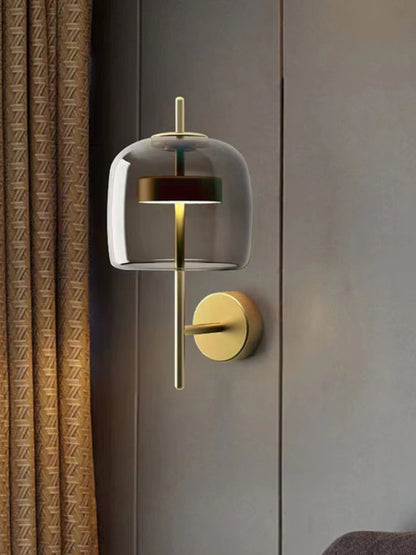 Hourglass Wall Sconce LED Indoor Light in Gold and Black