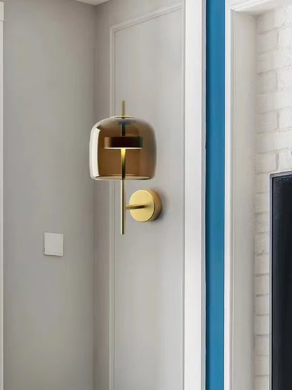 Hourglass Wall Sconce LED Indoor Light in Gold and Black