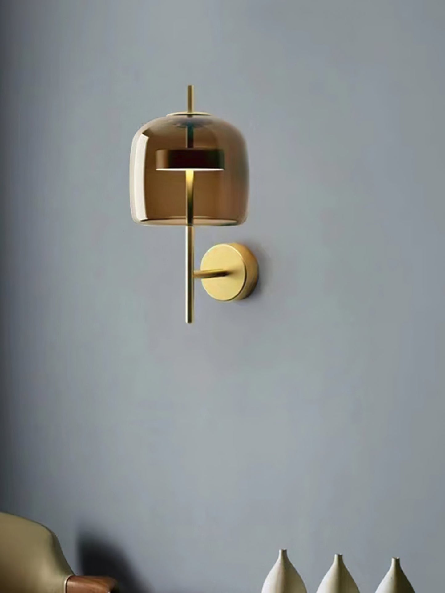Hourglass Wall Sconce LED Indoor Light in Gold and Black
