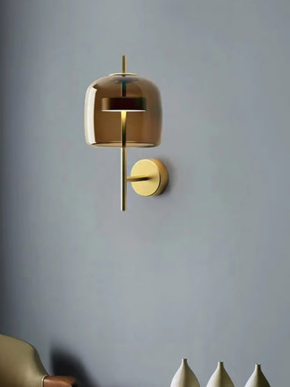 Hourglass Wall Sconce LED Indoor Light in Gold and Black