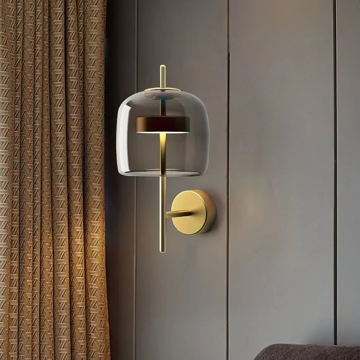 Hourglass Wall Sconce LED Indoor Light in Gold and Black