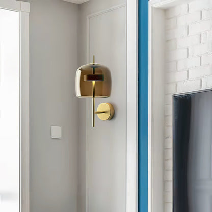 Hourglass Wall Sconce LED Indoor Light in Gold and Black