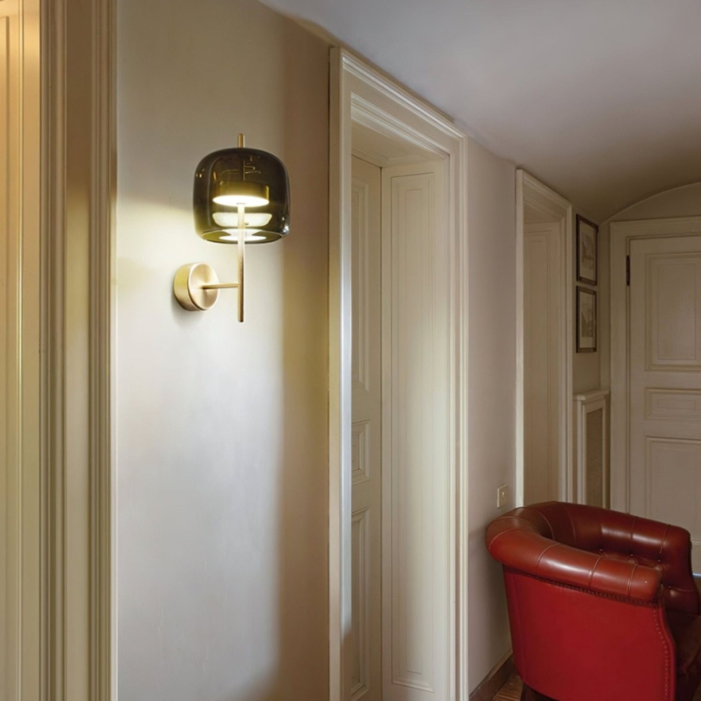 Hourglass Wall Sconce LED Indoor Light in Gold and Black