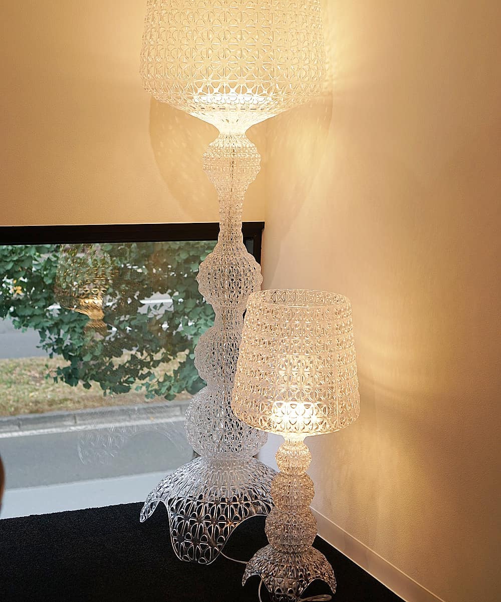 Kabuki Floor Lamp with LED Light - Acrylic, Dimmable, Indoor