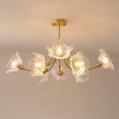 Kalin Flower Glass Chandelier - Elegant LED Pendant Light