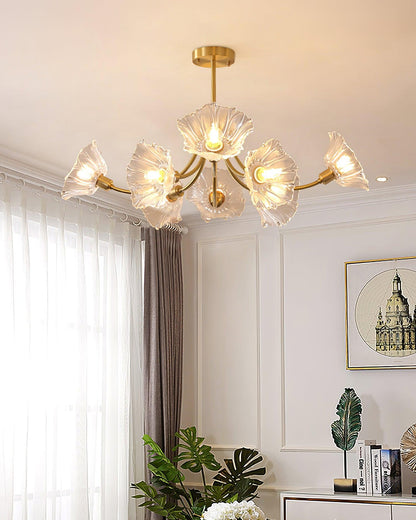 Kalin Flower Glass Chandelier - Elegant LED Pendant Light