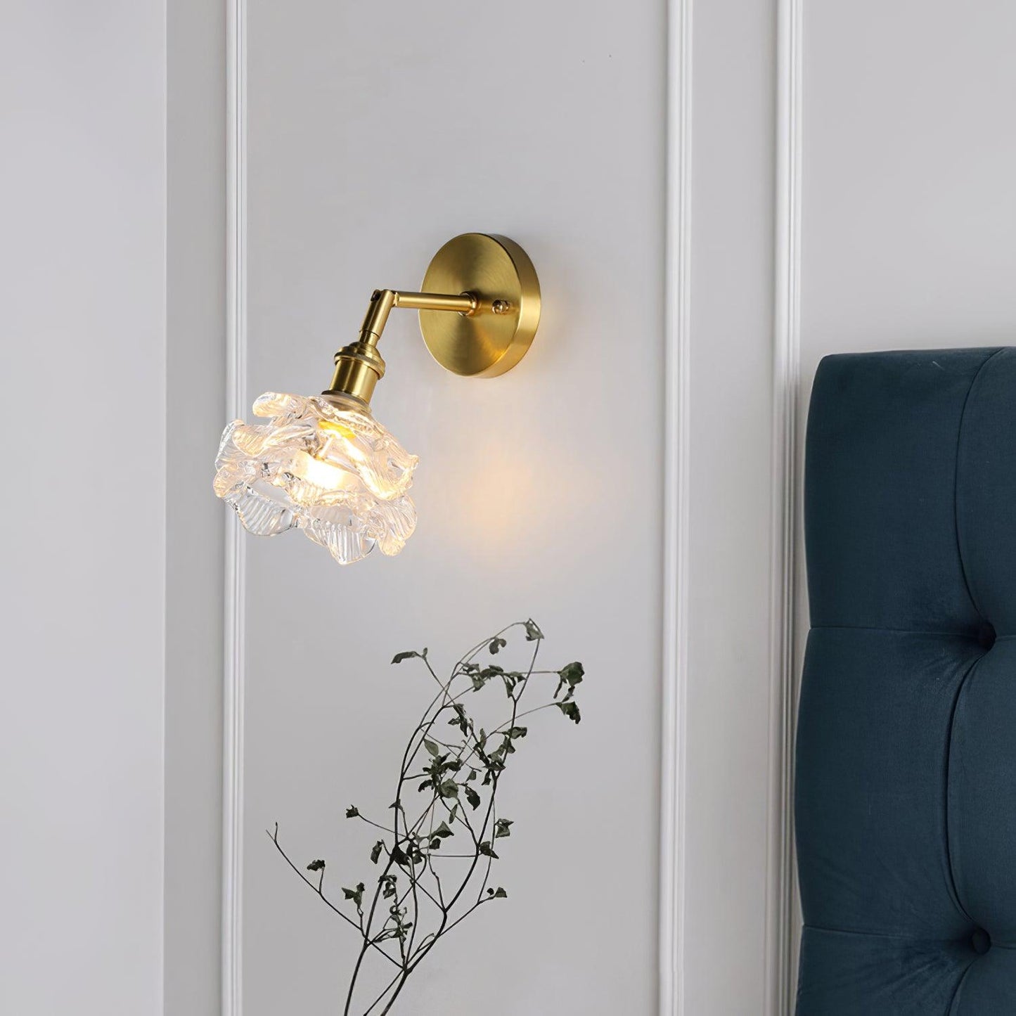 Kano Brass Wall Lamp Adjustable Arm LED Indoor Light Set of 2