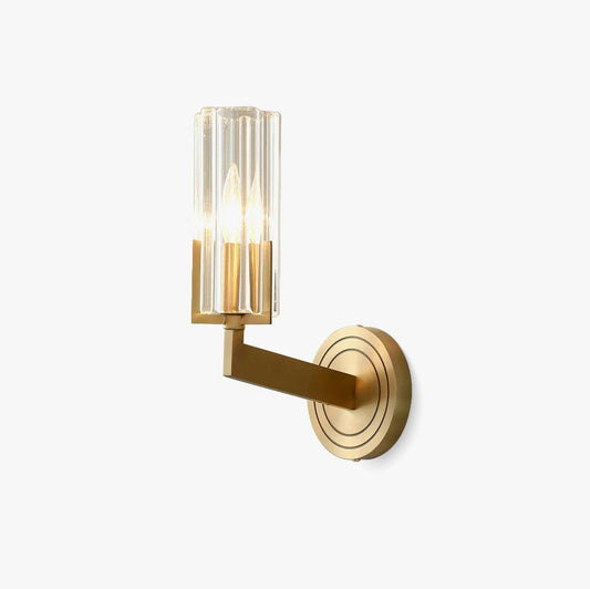 Kayla Brass Wall Lamp with Clear Glass Shade - LED Ready