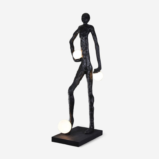 Kicking Ball Sculpture Character Floor Lamp - LED Indoor Lighting