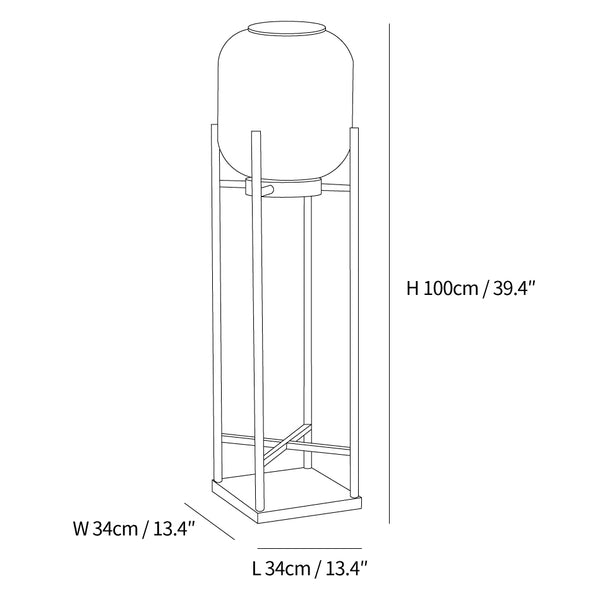 Solar Floor Lamp Lantern for Outdoors - Waterproof LED Light