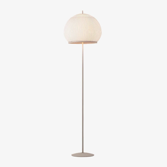 Lantern Knit Floor Lamp with Dimmable LED and Fabric Shade