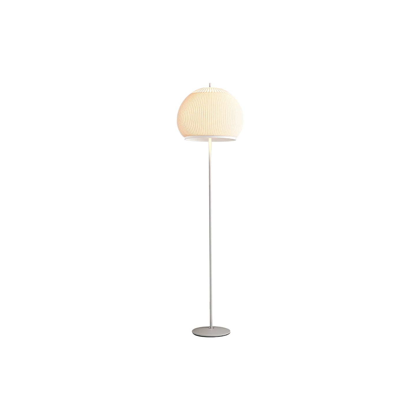 Lantern Knit Floor Lamp with Dimmable LED and Fabric Shade