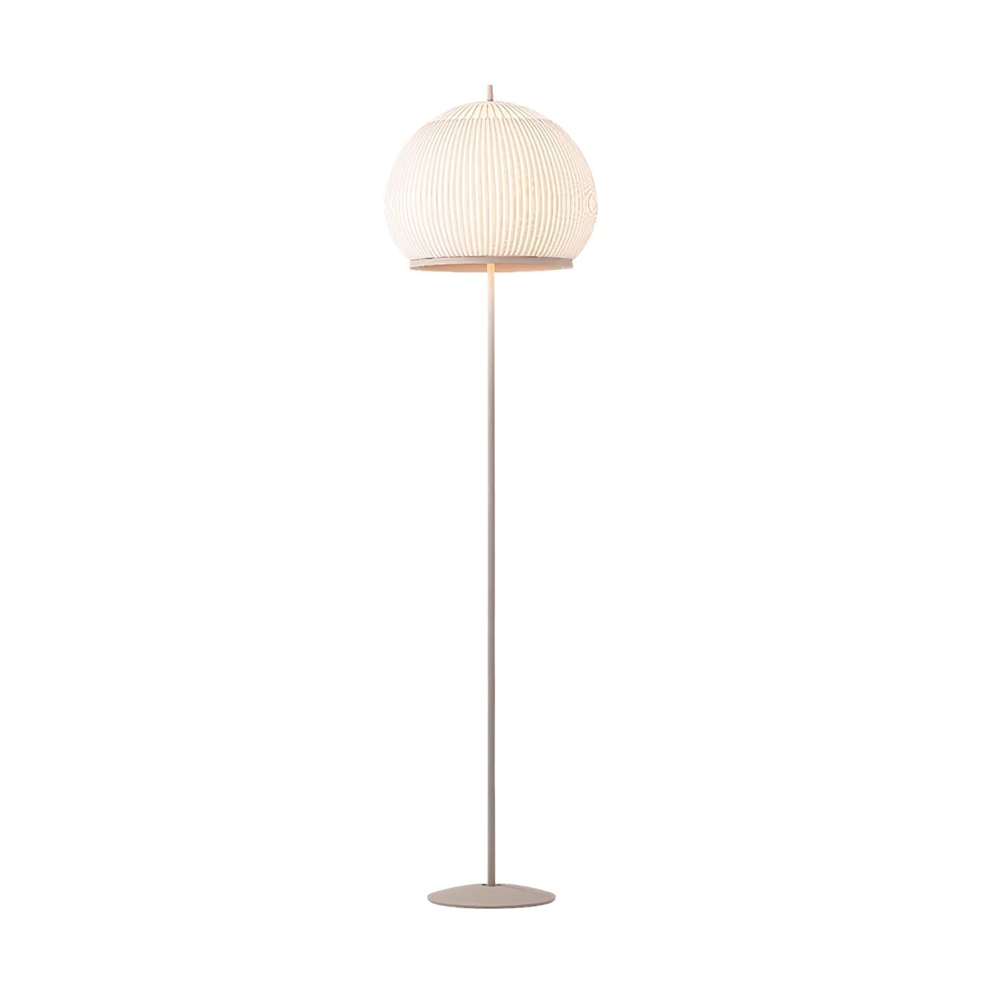 Lantern Knit Floor Lamp with Dimmable LED and Fabric Shade