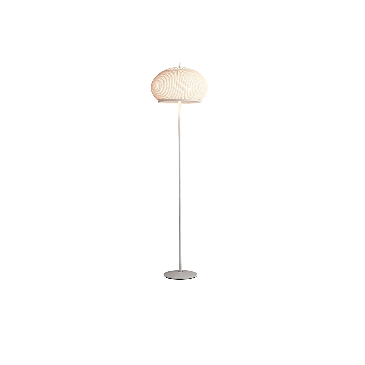 Lantern Knit Floor Lamp with Dimmable LED and Fabric Shade