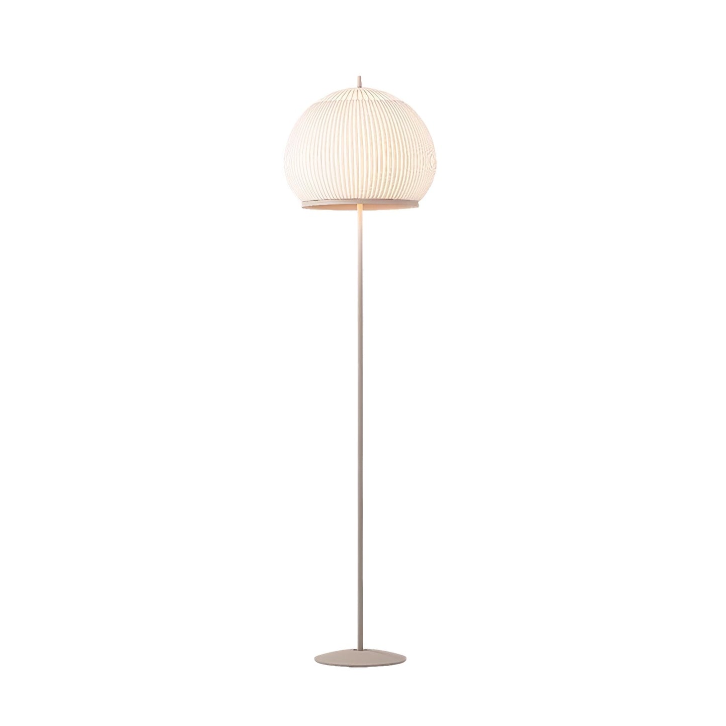 Lantern Knit Floor Lamp with Dimmable LED and Fabric Shade