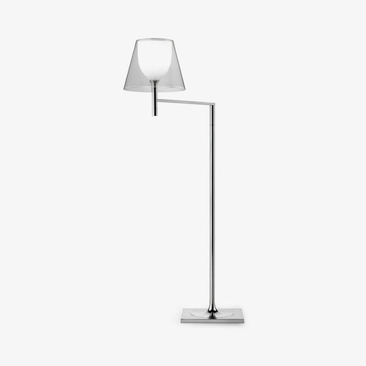 Chrome Prism Bending Floor Light with Adjustable Arm