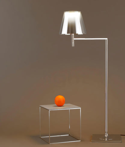 Chrome Prism Bending Floor Light with Adjustable Arm