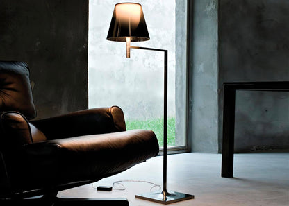 Chrome Prism Bending Floor Light with Adjustable Arm
