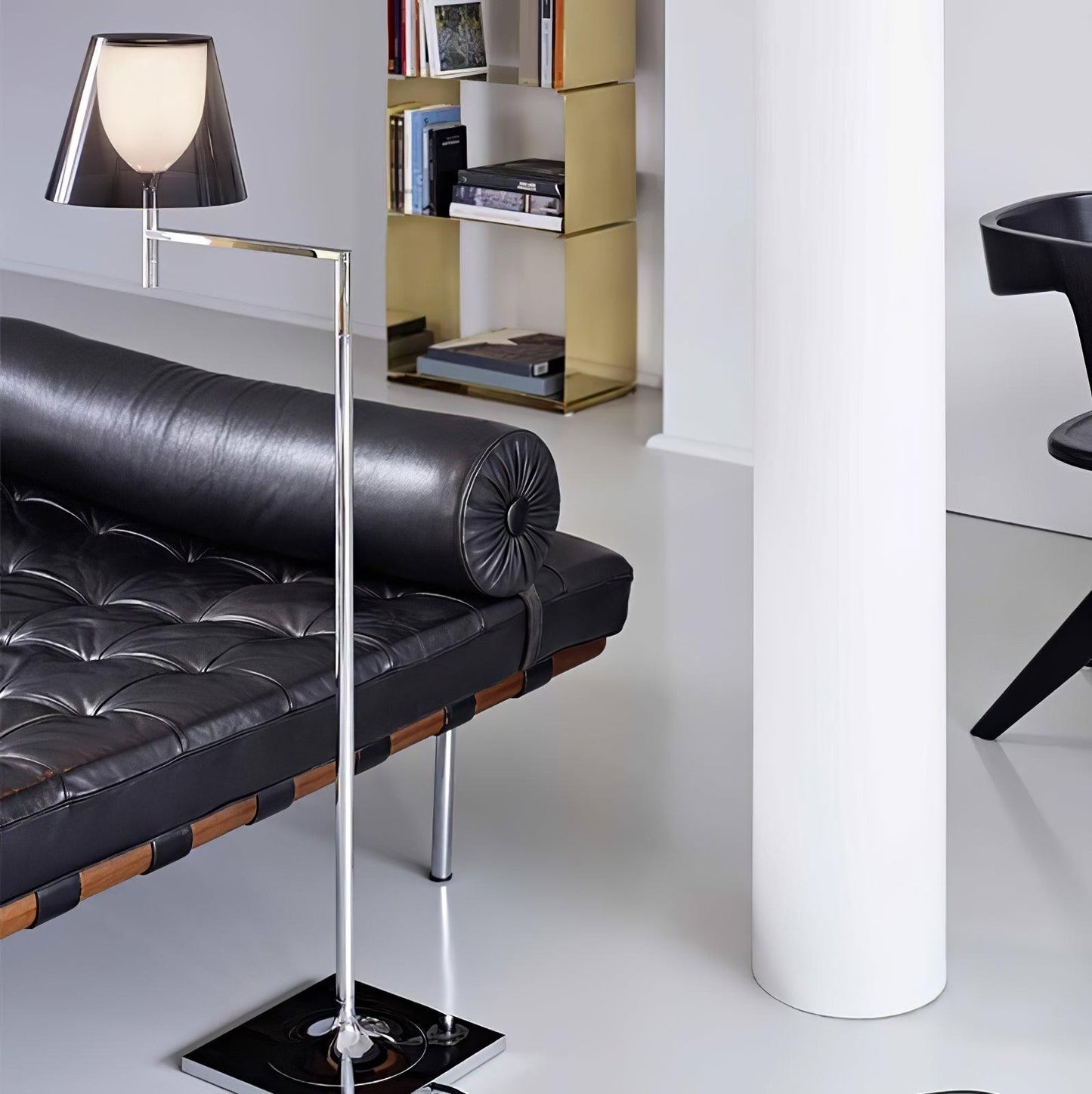 Chrome Prism Bending Floor Light with Adjustable Arm