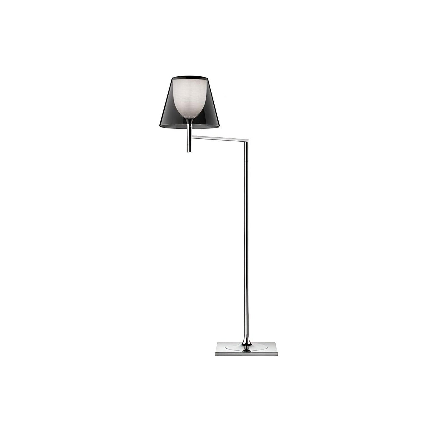 Chrome Prism Bending Floor Light with Adjustable Arm