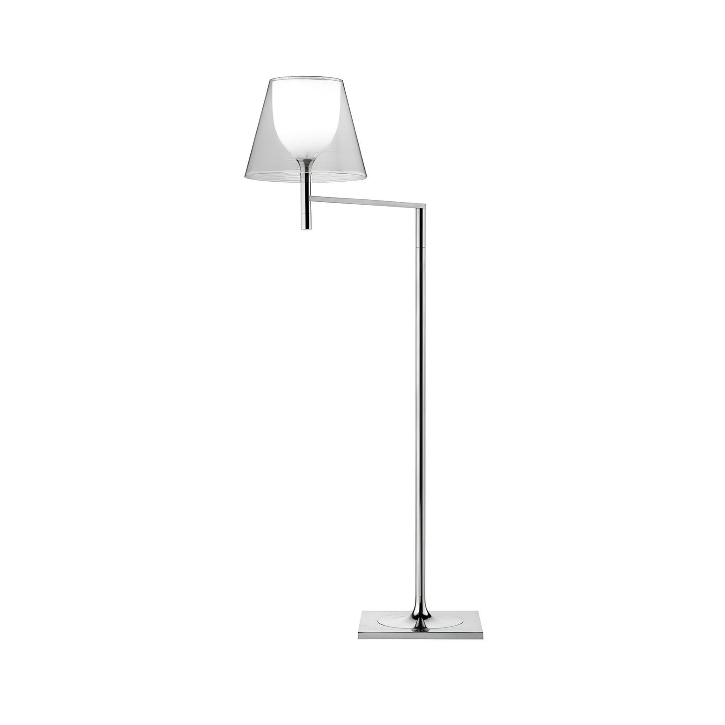 Chrome Prism Bending Floor Light with Adjustable Arm