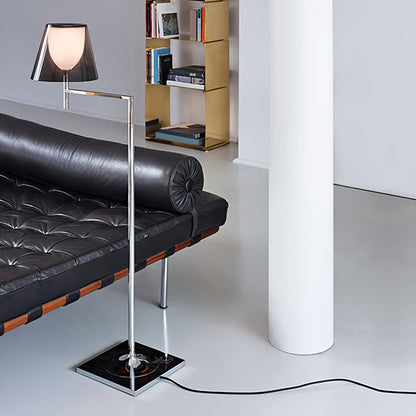 Chrome Prism Bending Floor Light with Adjustable Arm