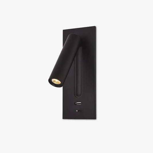 Black Bedside USB Wall Light with LED Sconce - Modern Design