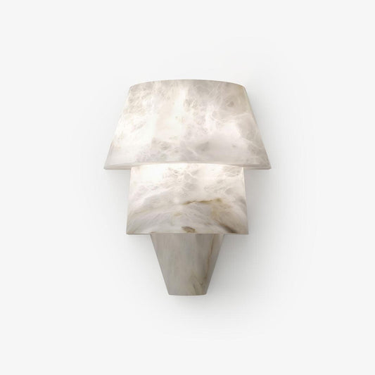 Laboratory Wall Light Set of 2, LED Alabaster Design