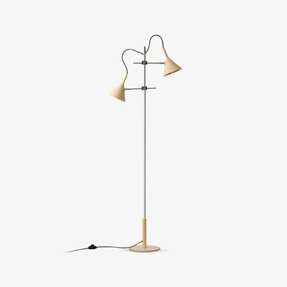 Laiton Floor Lamp LED Adjustable Chrome Beige Shade