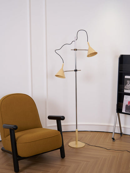 Laiton Floor Lamp LED Adjustable Chrome Beige Shade