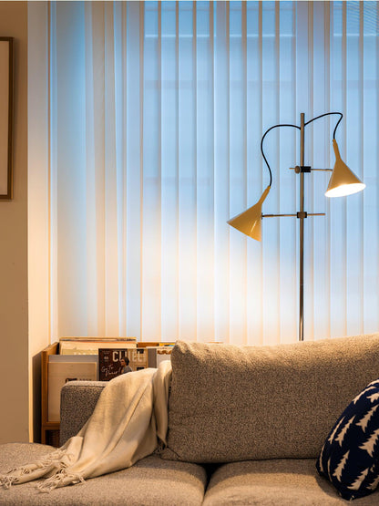 Laiton Floor Lamp LED Adjustable Chrome Beige Shade