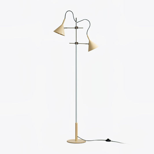 Laiton Floor Lamp LED Adjustable Chrome Beige Shade