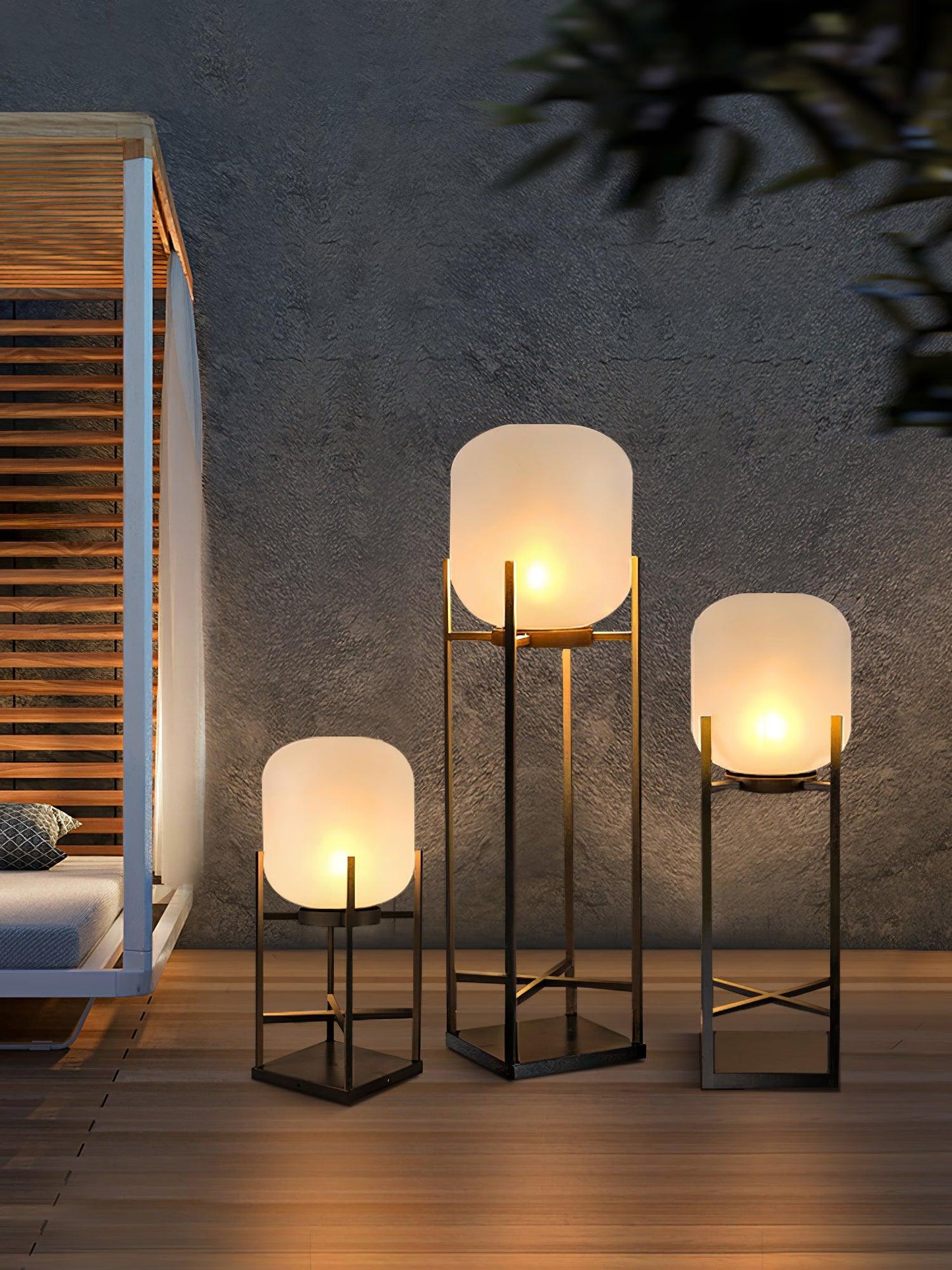Solar Floor Lamp Lantern for Outdoors - Waterproof LED Light