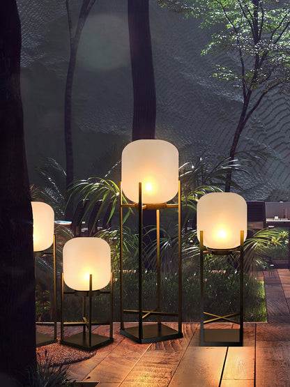 Solar Floor Lamp Lantern for Outdoors - Waterproof LED Light