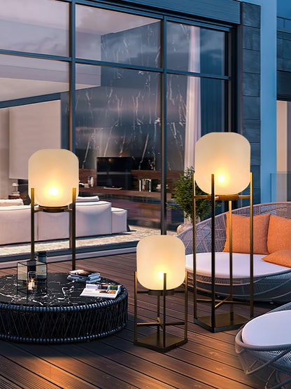 Solar Floor Lamp Lantern for Outdoors - Waterproof LED Light