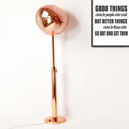 Lava Art Floor Lamp with LED, Dimmable, Copper Finish